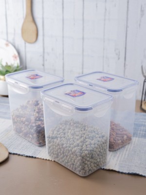 Locknlock Classics Tall Rectangular Plastic Airtight Food Storage Container, 1.5 Liter, Set Of 3 | YEO-279431