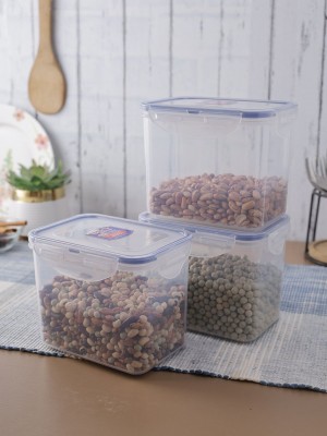 Locknlock Classics Tall Rectangular Plastic Airtight Food Storage Container, 1 Liter, Set Of 3 | GOW-592730