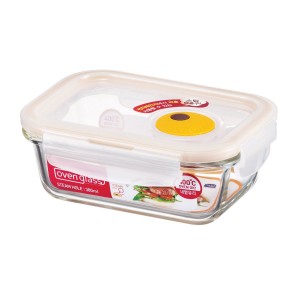 Locknlock Glass Food Storage Rectangular Container With Steam Vent Lid | Small | IPL-506874