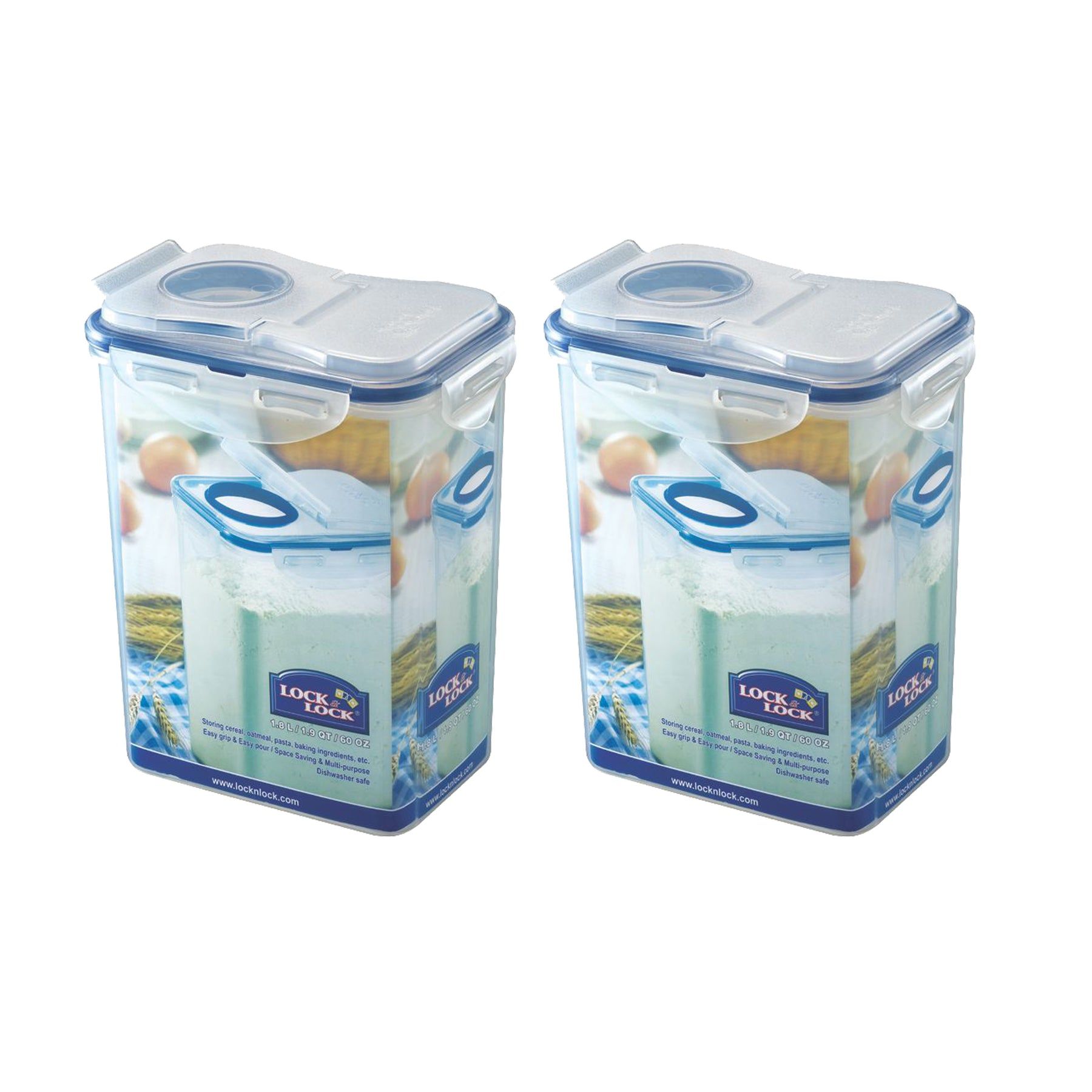 Locknlock 1.8ltr x 2 - Flip Lid Set | HAS-284631