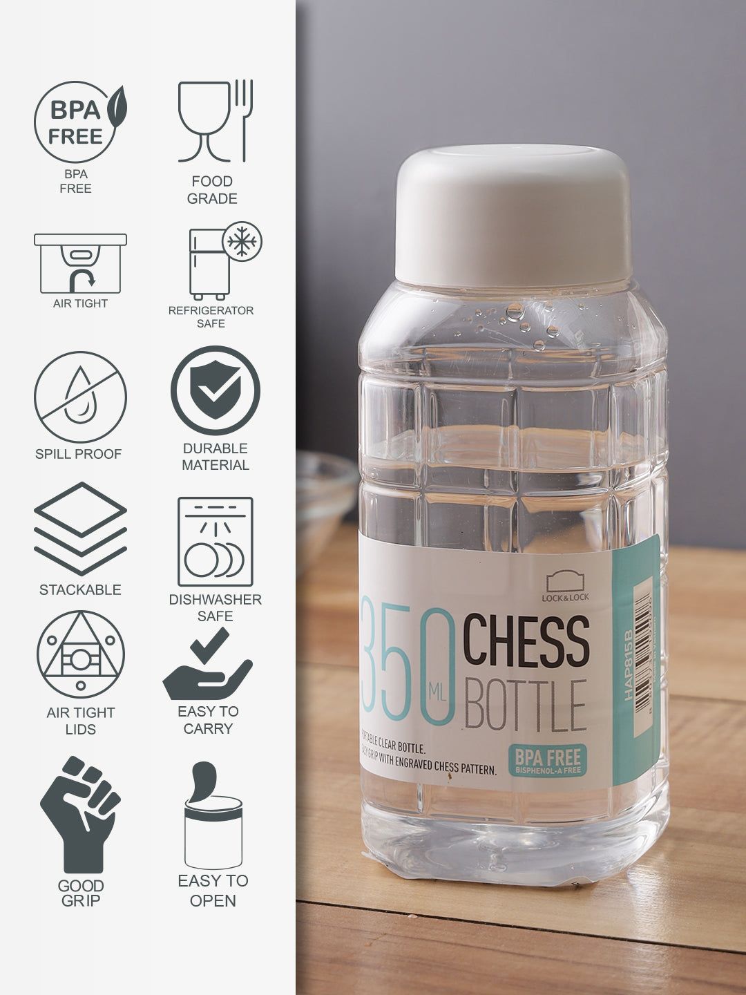 Locknlock Chess Bottle - 350ml (White) | YGZ-159206