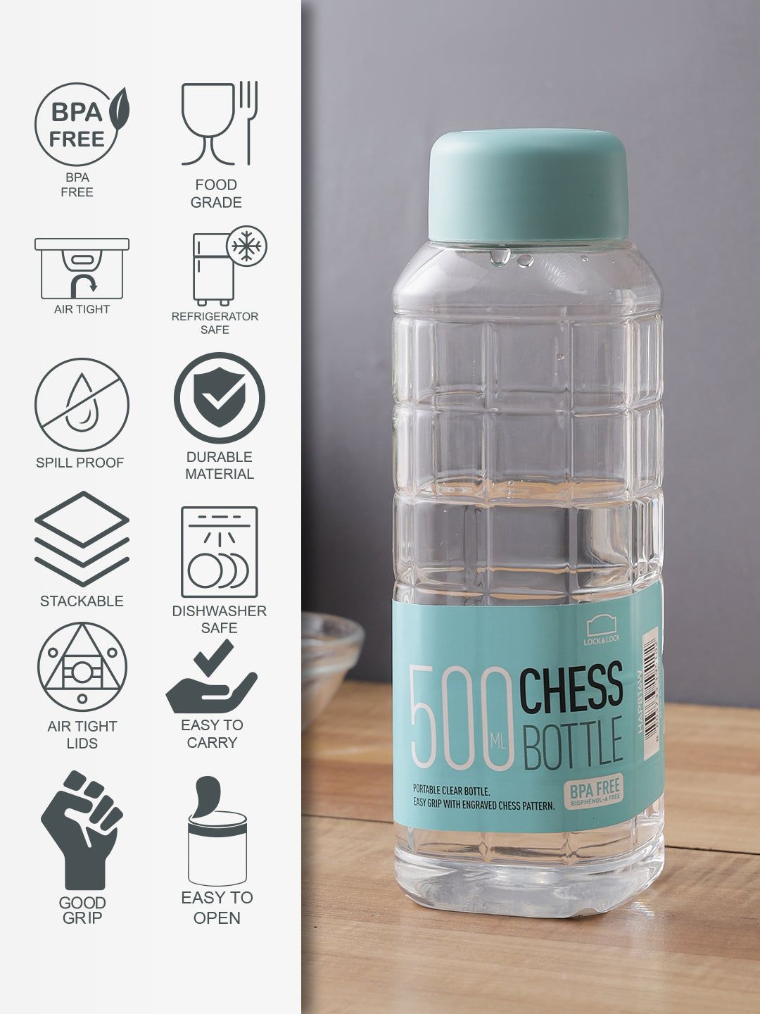 Locknlock Chess Bottle - 500ml (Blue) | KNB-958320