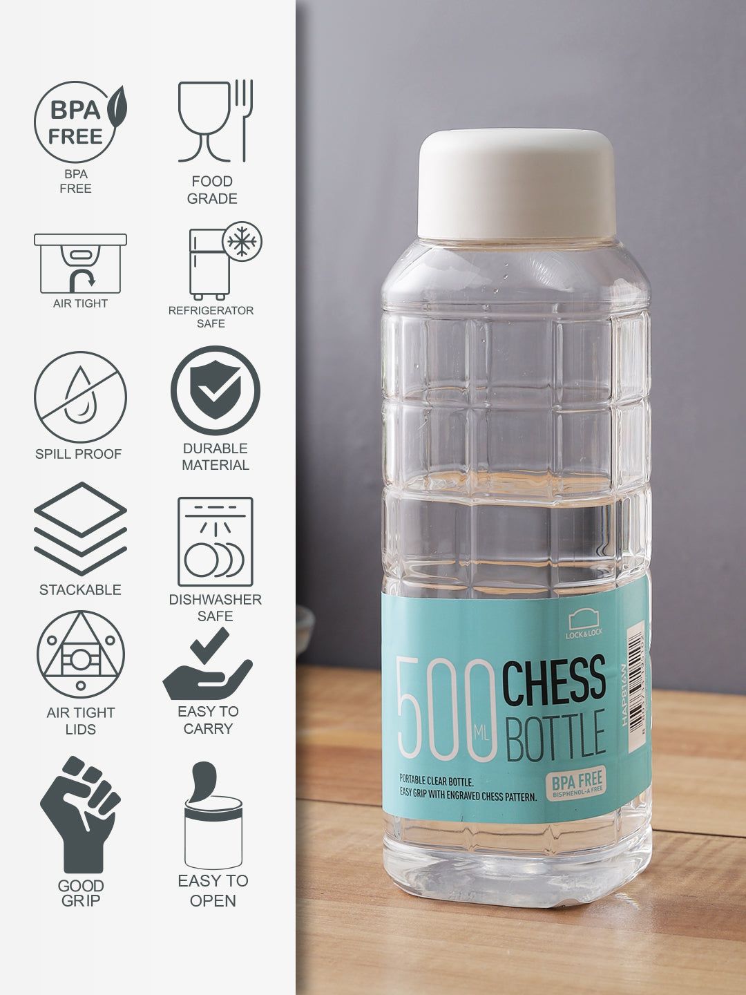 Locknlock Chess Bottle - 500ml (White) | XTU-283907