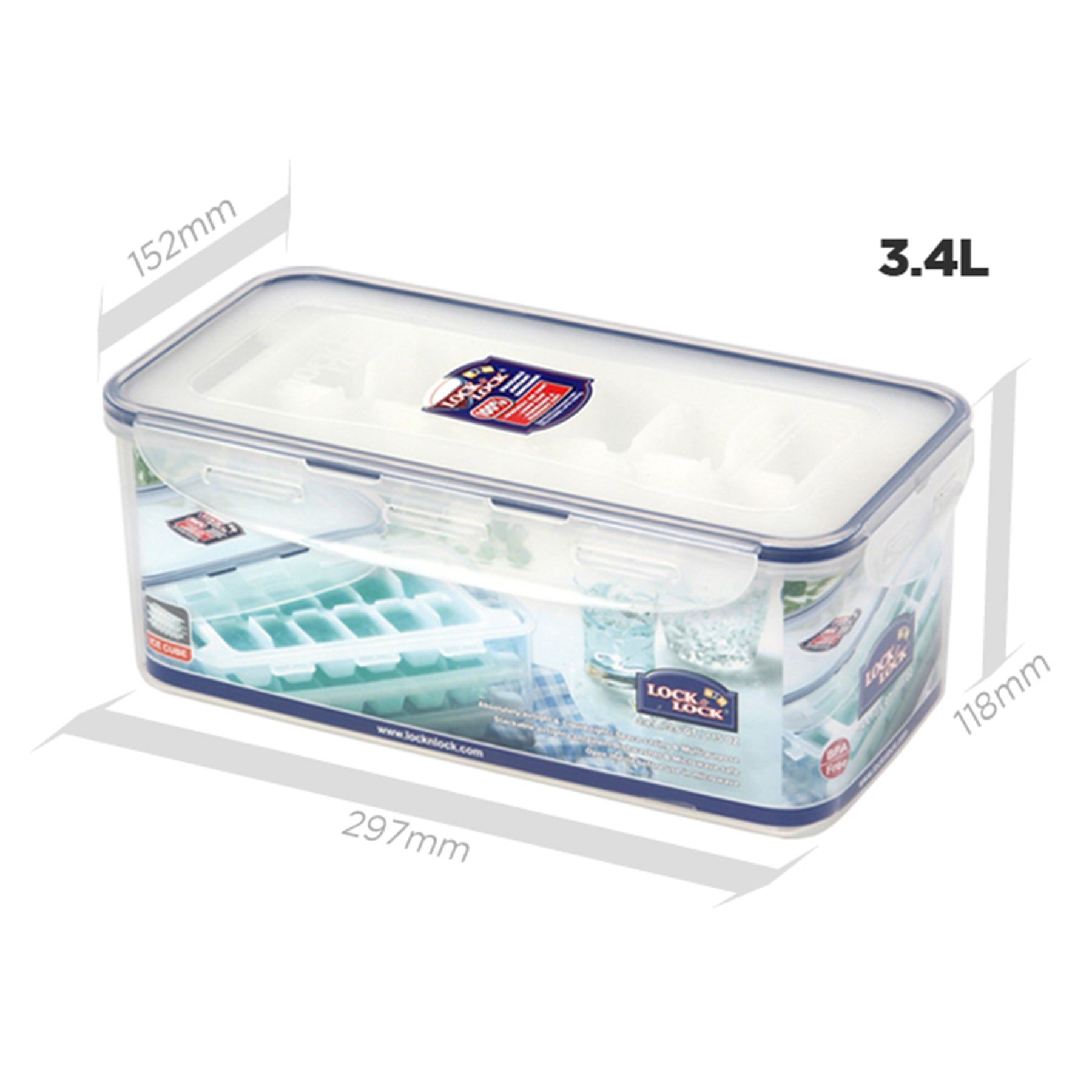 Locknlock Classic Ice Cube Container With Tray - 3.4 Ltr | NHR-745083