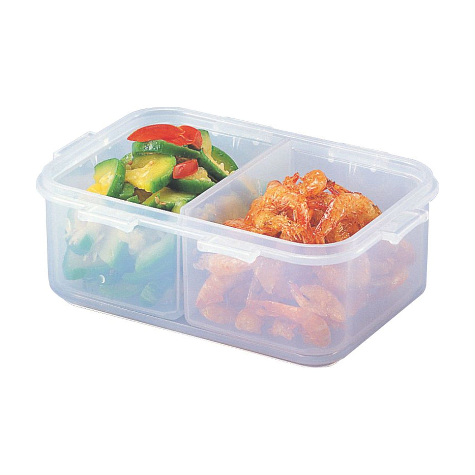 Locknlock Classic Small Flat Rectangular Polypropylene Food Container With Divider | Clear | MLN-078946