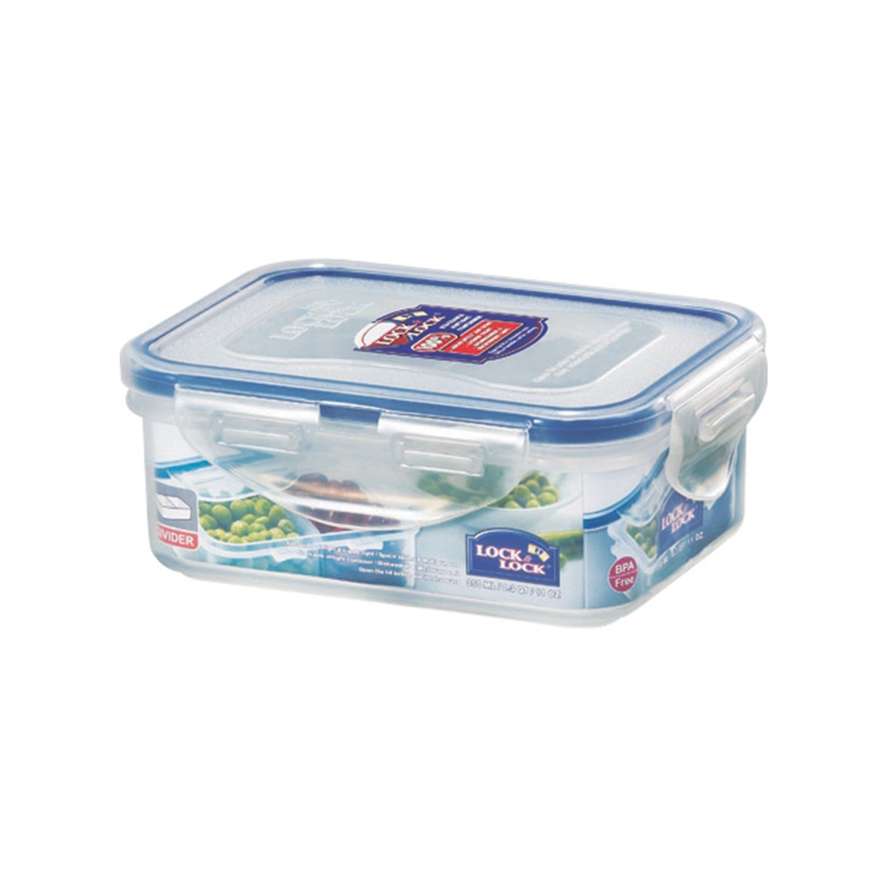 Locknlock Classic Small Flat Rectangular Polypropylene Food Container With Divider | Clear | MLN-078946