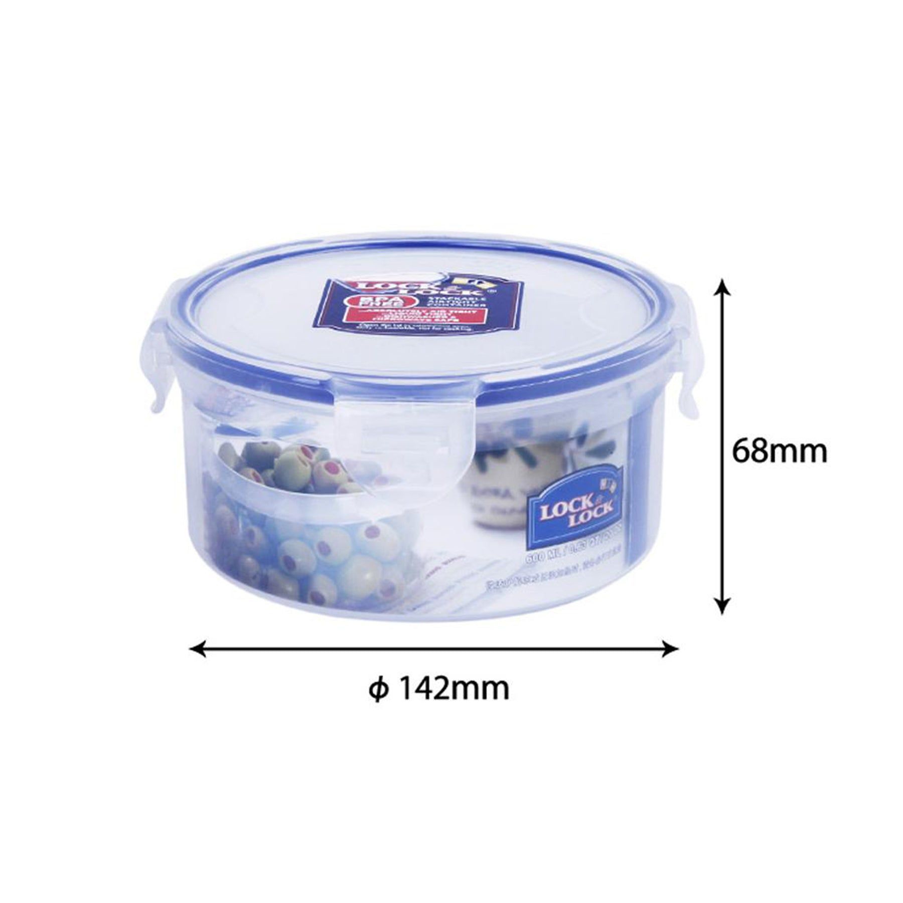 Locknlock Classics Extra Large Round Food Container With Leak Proof Locking Lid, Clear | CUF-309286