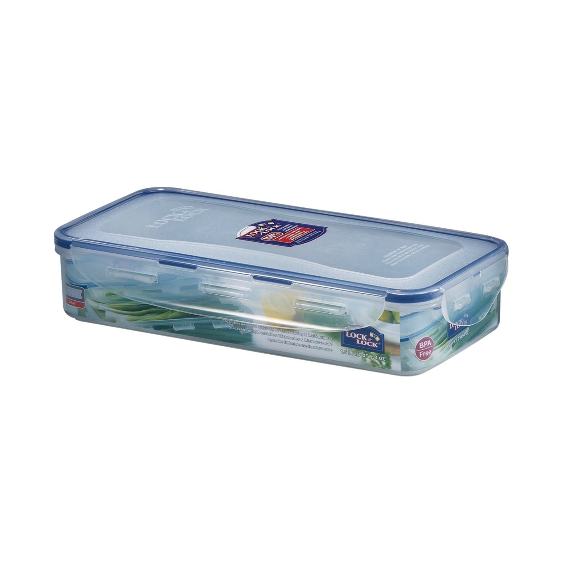 Locknlock Classics Medium Flat Oblong Food Container With Leak Proof Locking Lid And Tray | WBX-846013