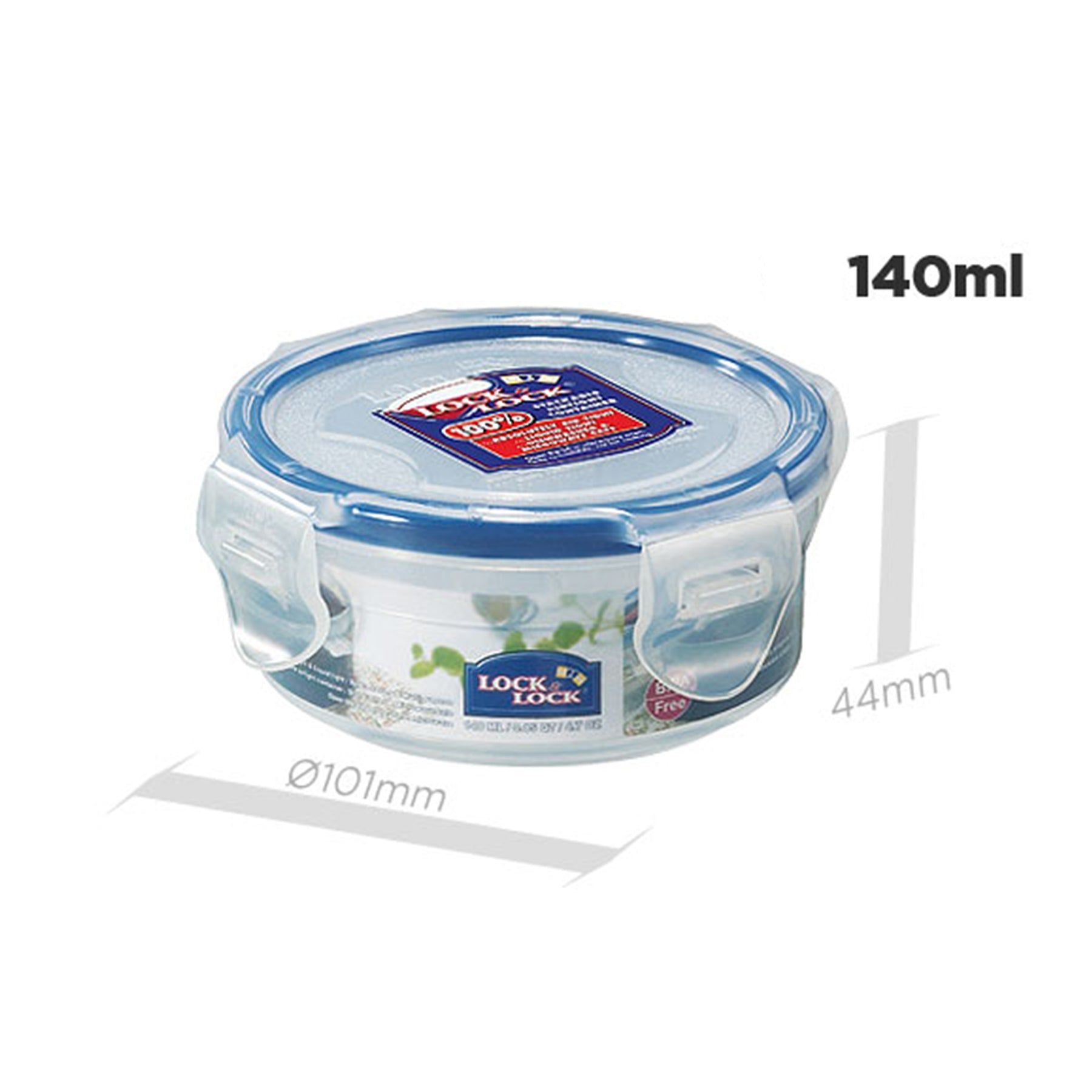 Locknlock Classics Medium Round Food Container With Leak Proof Locking Lid | 140ml | GOC-460197