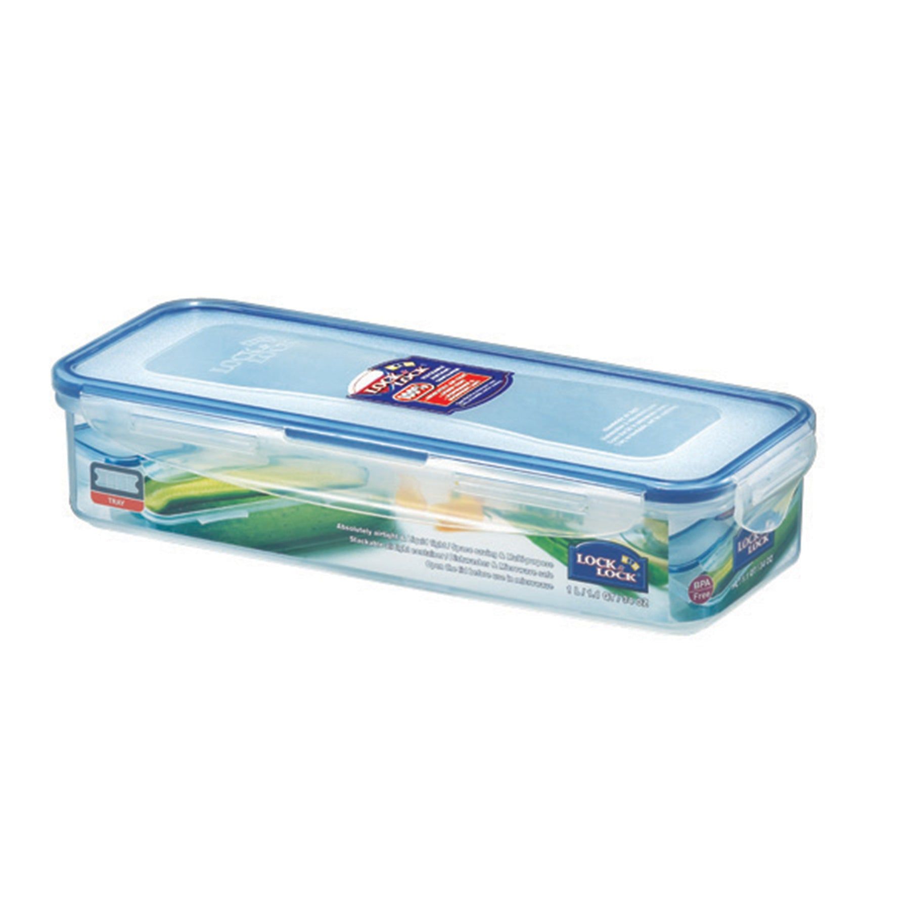 Locknlock Classics Small Flat Oblong Food Container With Leak Proof Locking Lid And Tray | QBD-329567