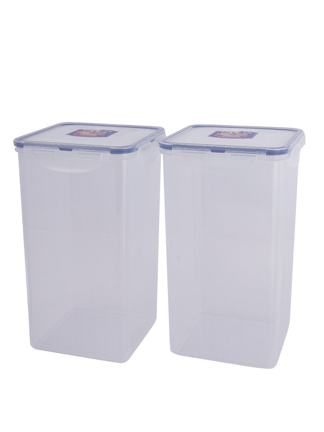 Locknlock Classics Square Plastic Airtight Food Storage Container, 4 Liter, Set Of 2 | NMB-190536