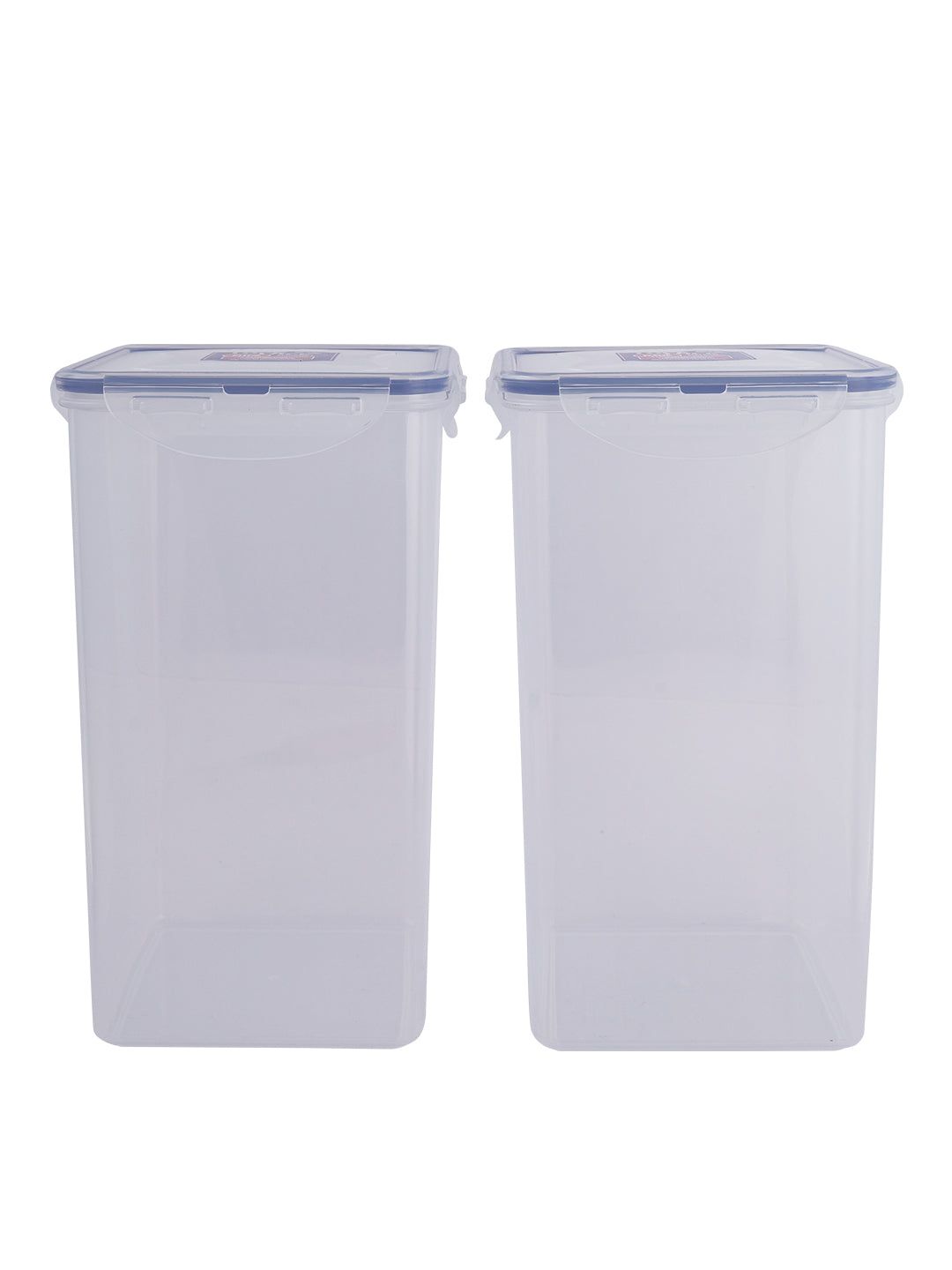 Locknlock Classics Square Plastic Airtight Food Storage Container, 4 Liter, Set Of 2 | NMB-190536