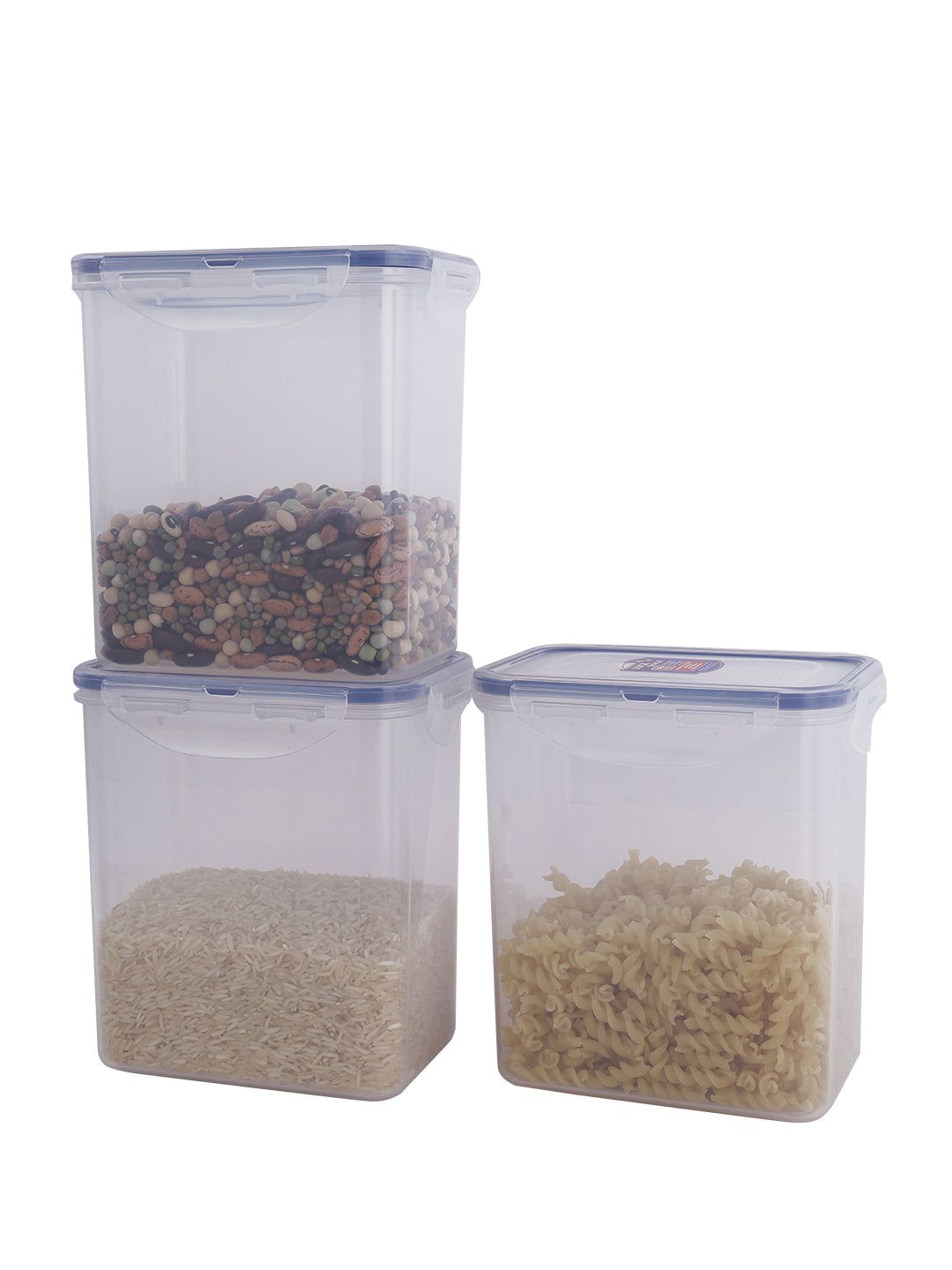 Locknlock Classics Tall Rectangular Plastic Airtight Food Storage Container, 1.5 Liter, Set Of 3 | YEO-279431