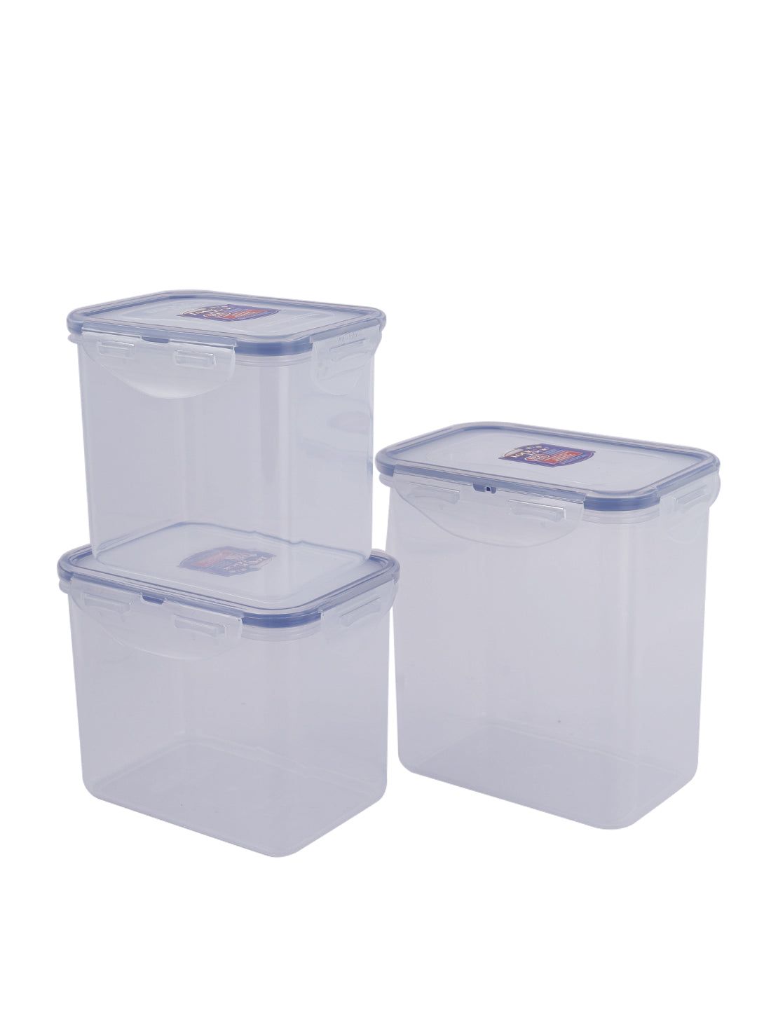 Locknlock Classics Tall Rectangular Plastic Airtight Food Storage Container, 1 Liter, Set Of 3 | GOW-592730