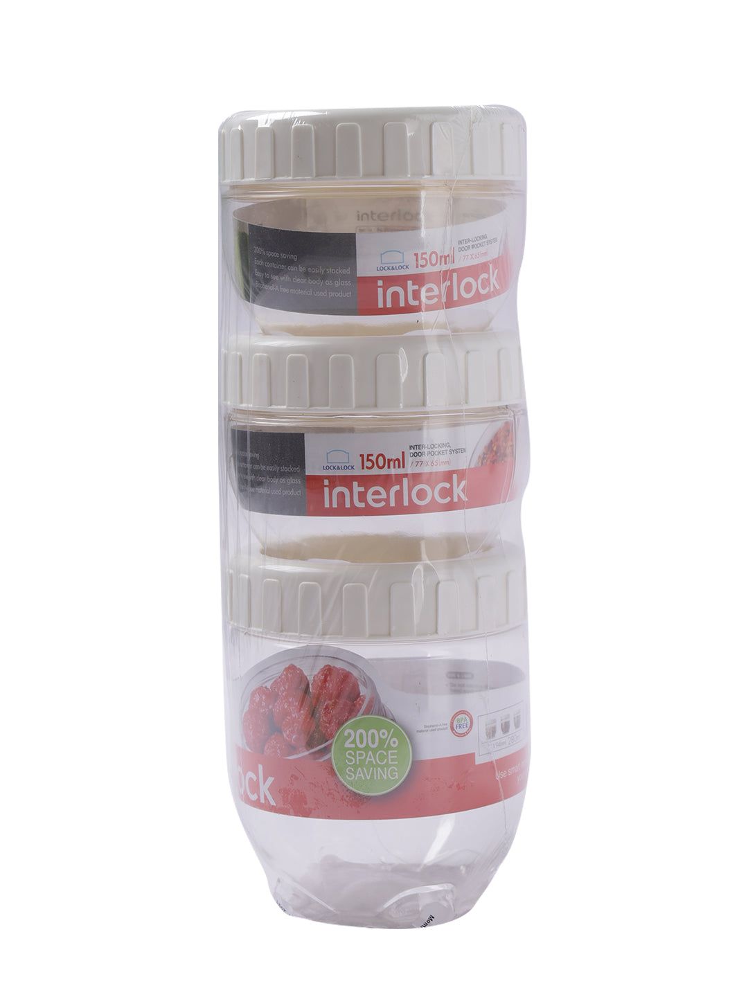 Locknlock Round 150ml x 150ml x 280ml - Interlock Set | YVU-761954