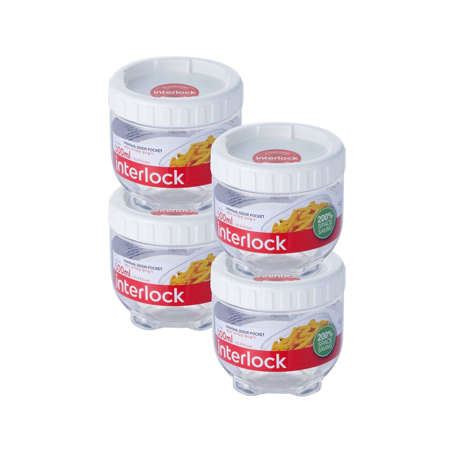 Locknlock Round 500ml x 4 - Interlock Set | TRH-786041