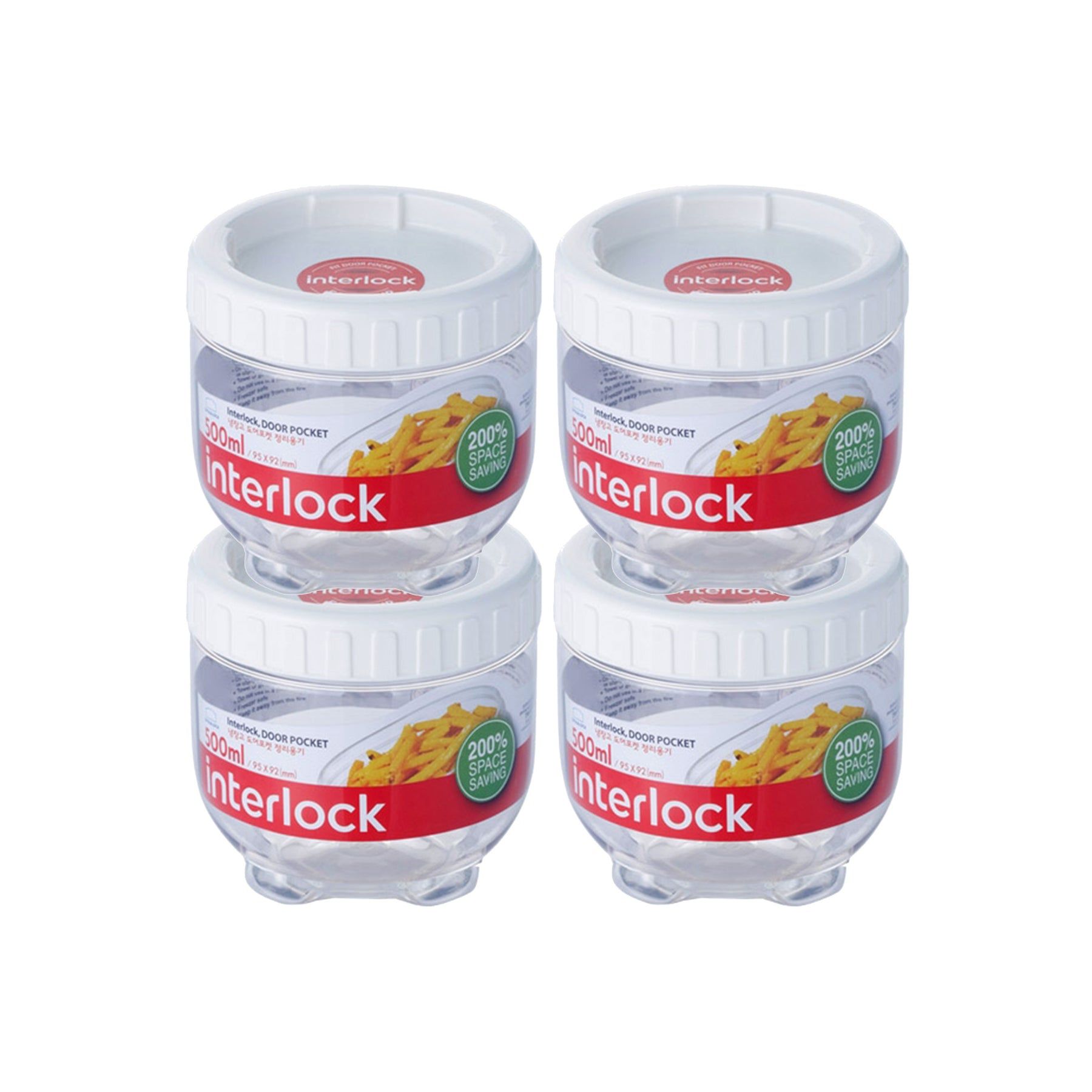 Locknlock Round 500ml x 4 - Interlock Set | TRH-786041