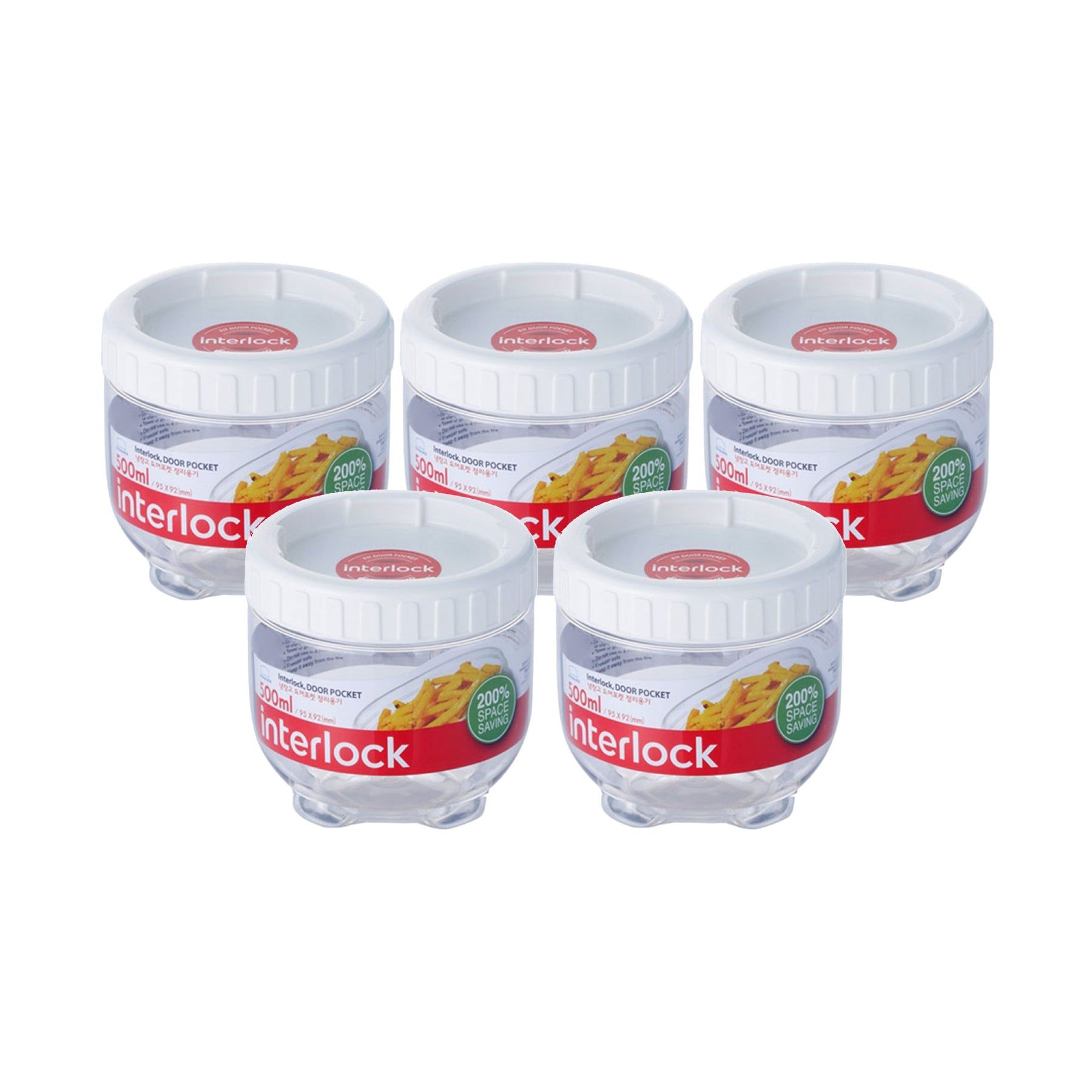 Locknlock Round 500ml x 5 - Interlock Set | YVR-042197