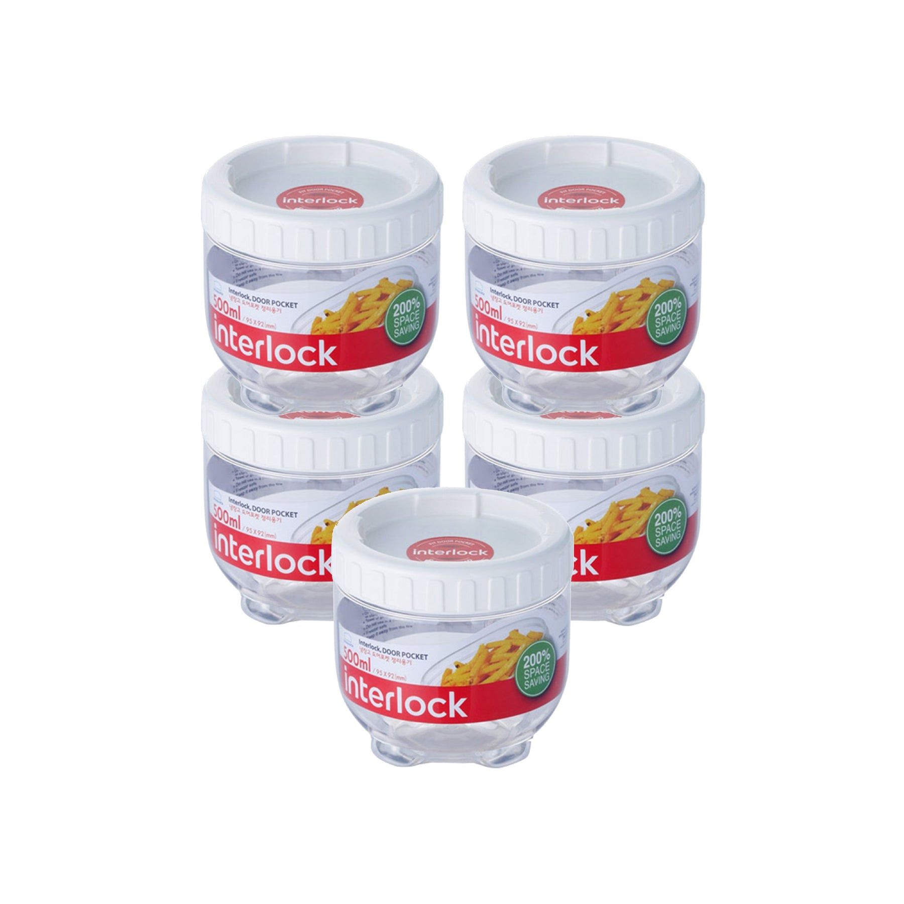 Locknlock Round 500ml x 5 - Interlock Set | YVR-042197