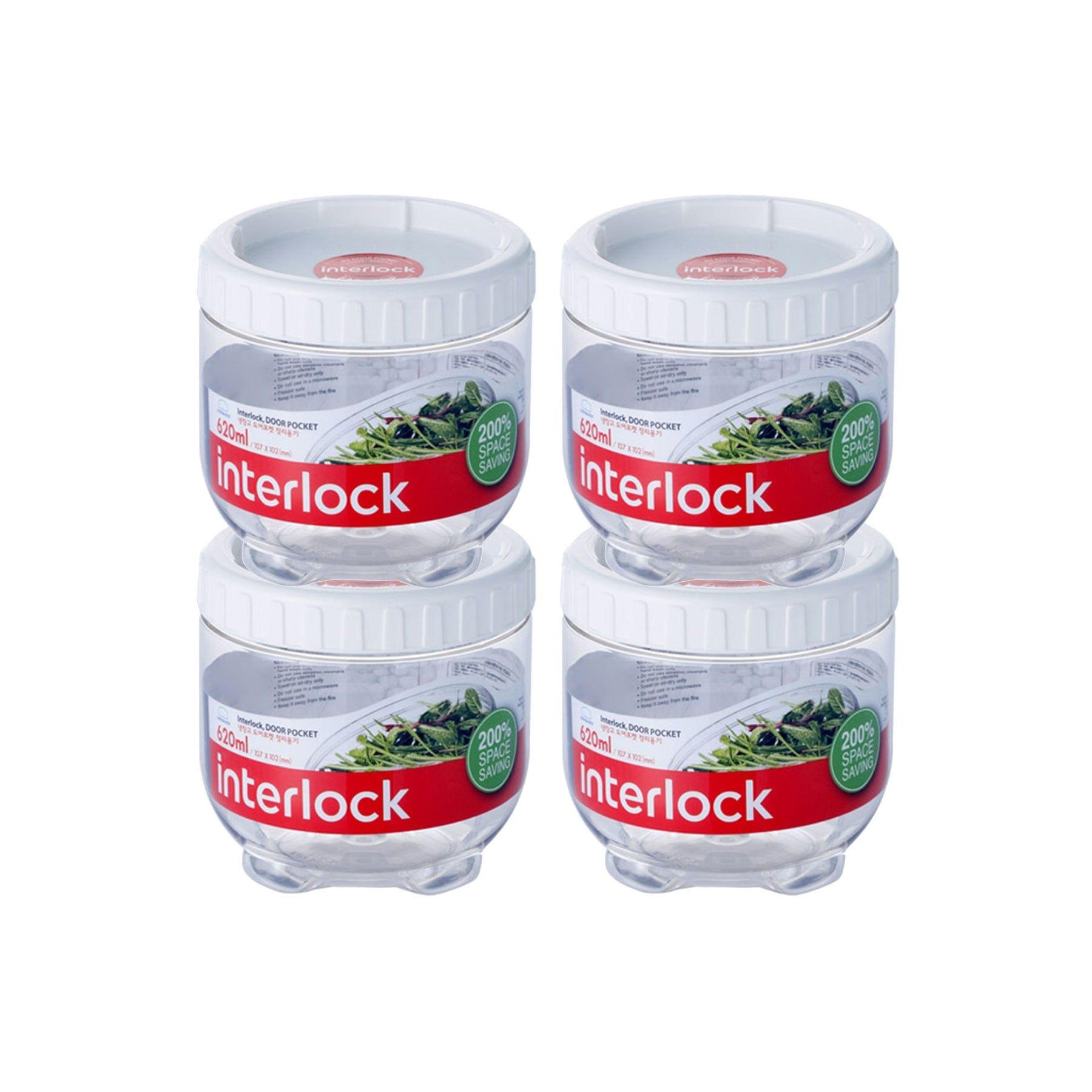 Locknlock Round 620ml x 4 - Interlock Set | CJP-948130