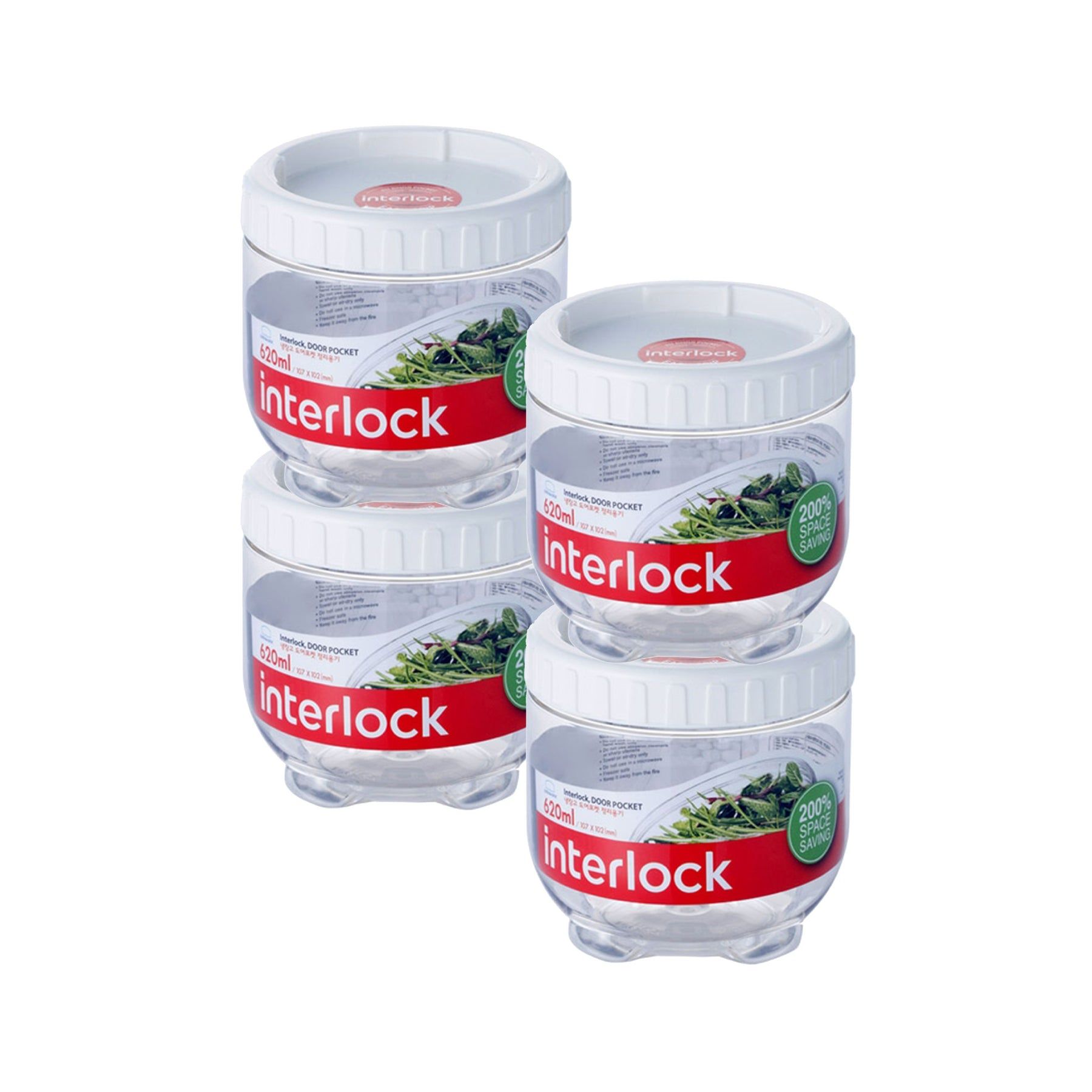 Locknlock Round 620ml x 4 - Interlock Set | CJP-948130