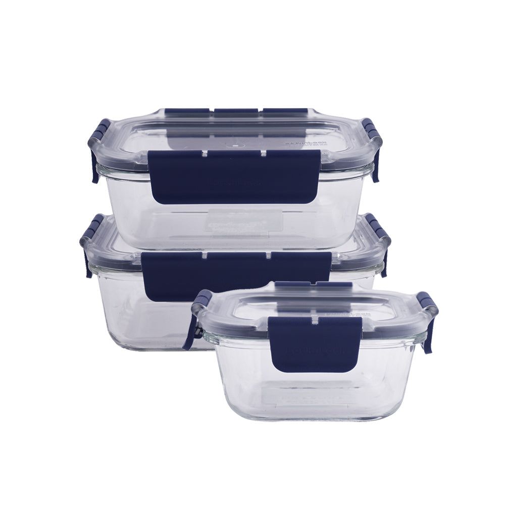 Locknlock Square (300ml) x Rectangle (630ml) x Rectangle (2ltr) - Set | ANO-319782