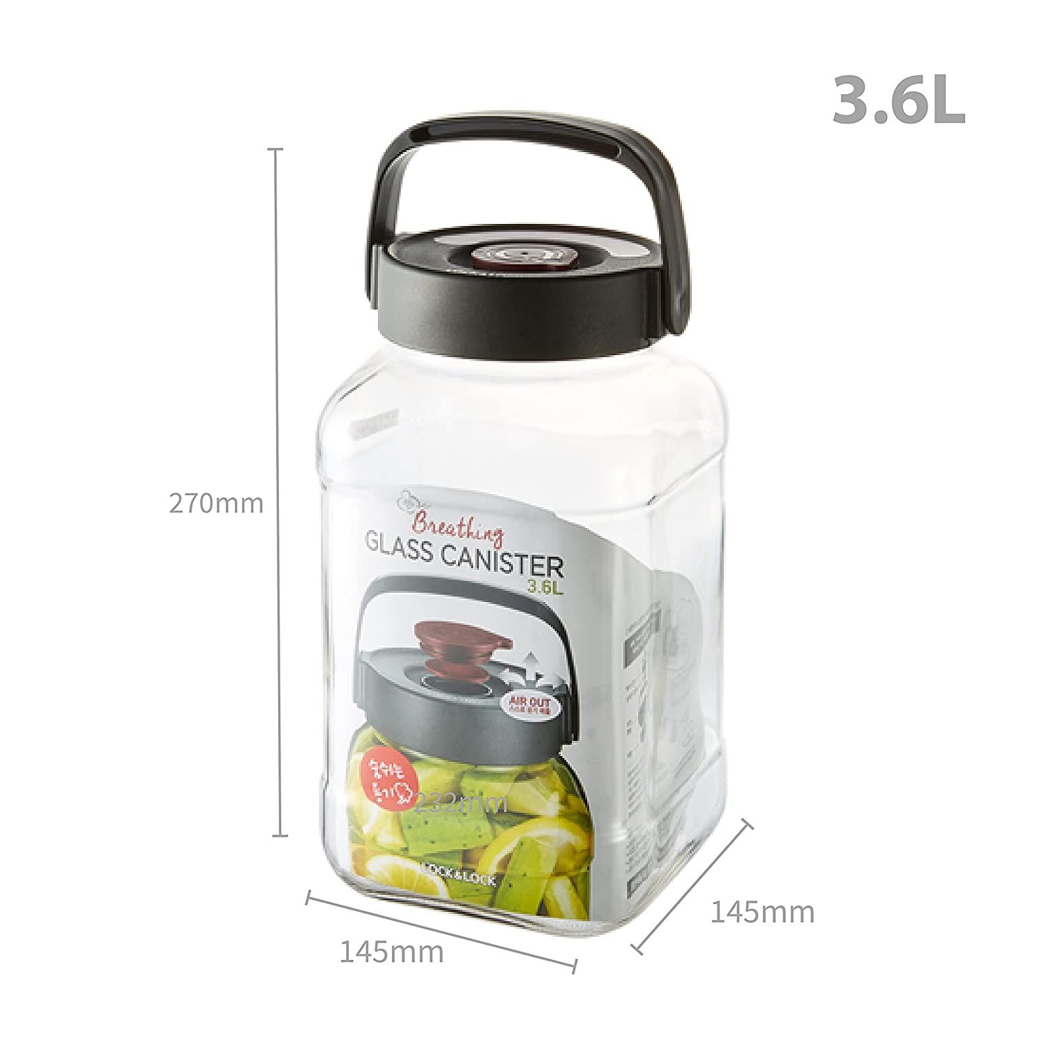 Locknlock Square Canister - 3.6ltr | RHY-726408